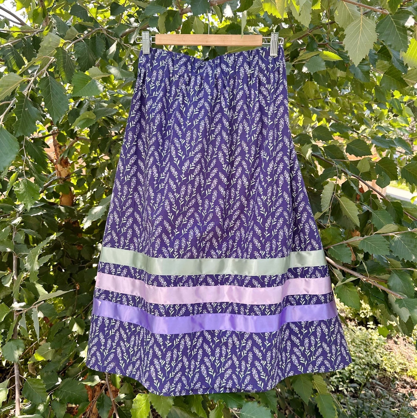 Lillie Nell Lilac Tea Length Ribbon Skirt + Earrings Set Skirts in