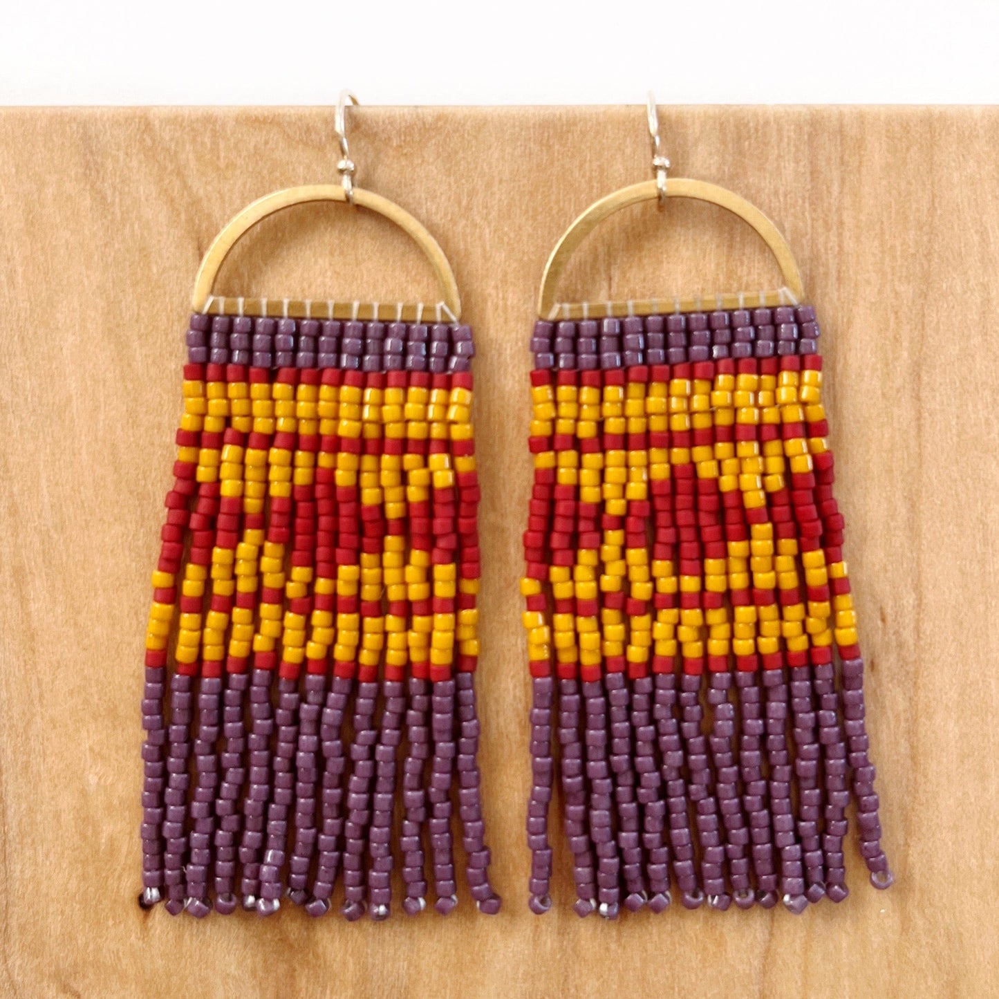 Lillie Nell Sinti Earrings in Aubergine + Brick