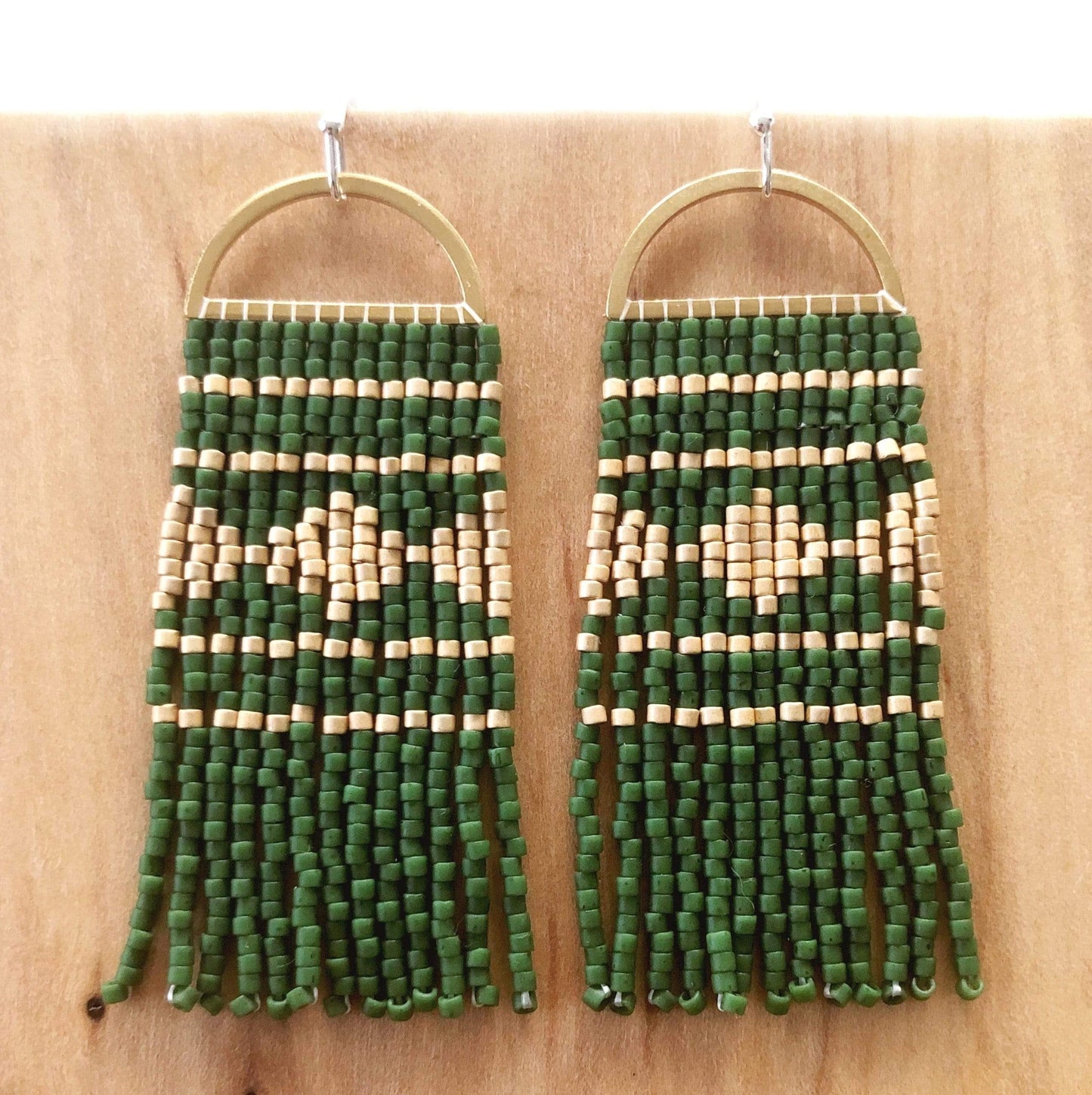 Lillie Nell Sinti Earrings in Spruce + Gold
