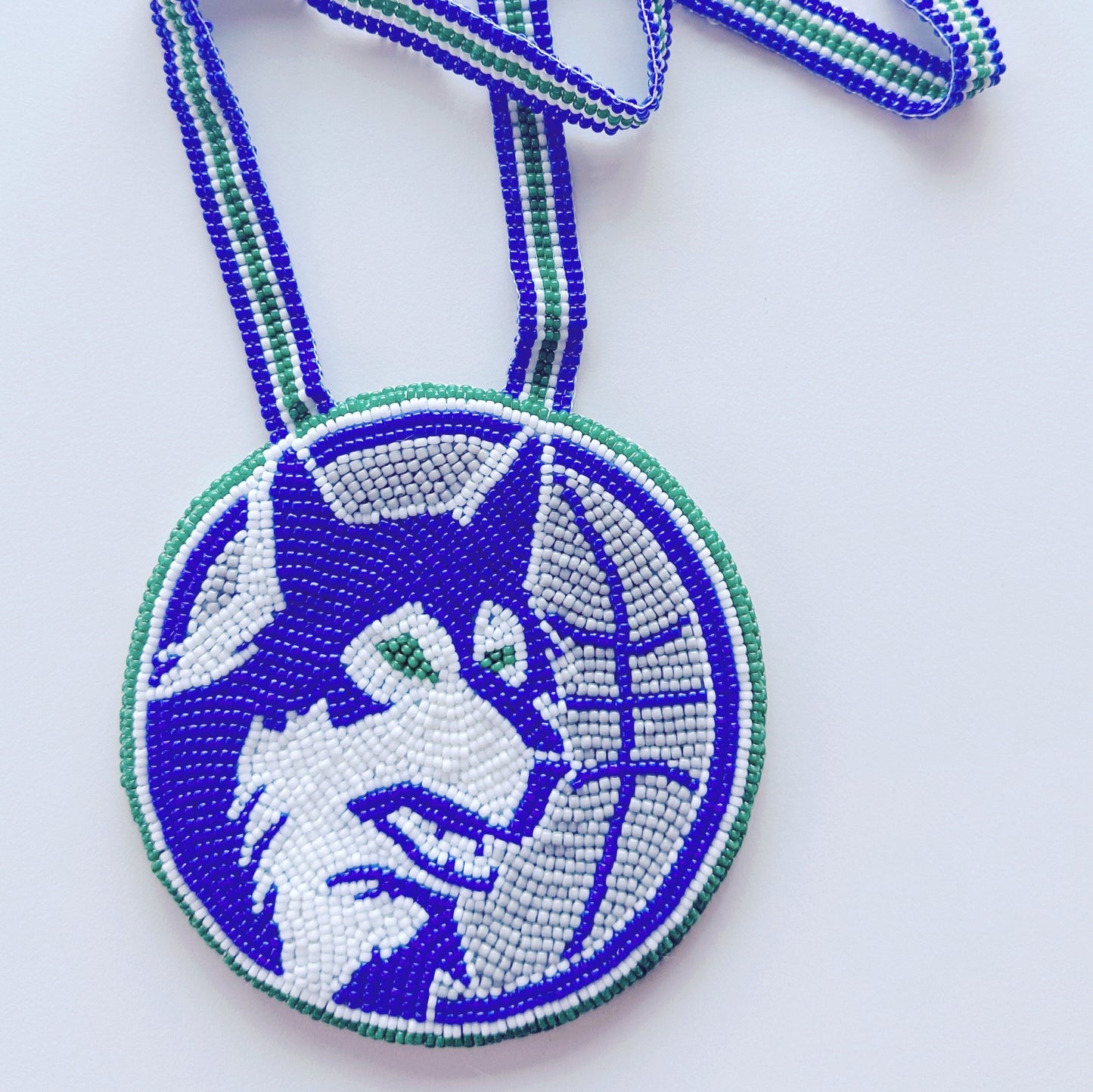 Timberwolves beaded medallion