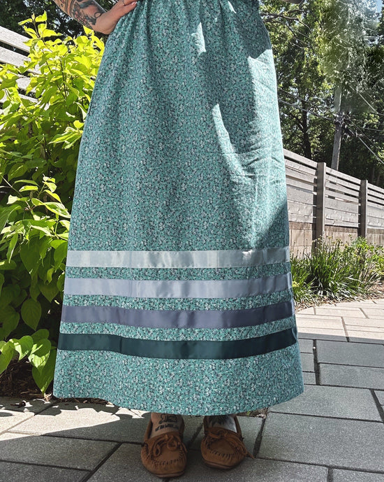 Lillie Nell Dollhouse Calico Ribbon Skirt + Earrings Set Skirts in