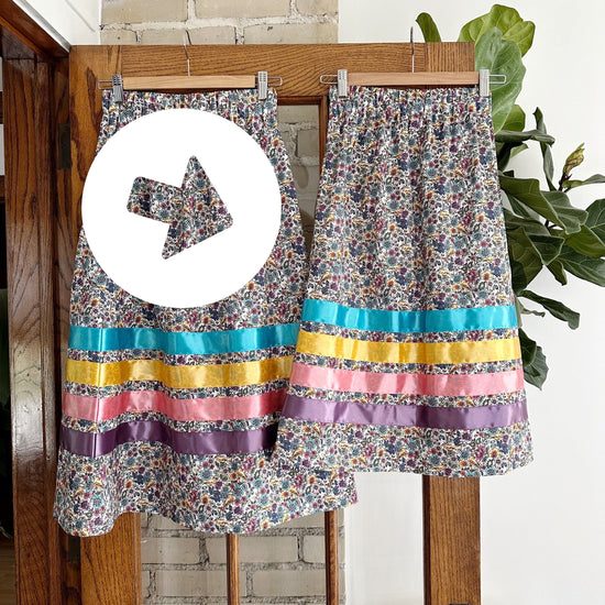 Lillie Nell (Girls/Petite) Mother Bird Ribbon Skirt + Earrings Set Skirts in