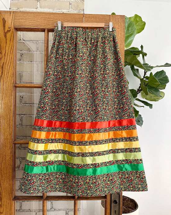 Lillie Nell Gooseberry Blossoms (5 Ribbons) Ribbon Skirt + Earrings Set Skirts in