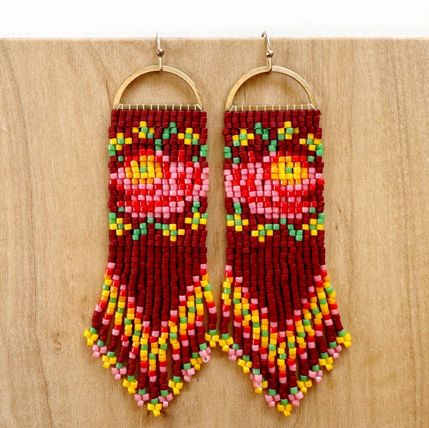 Lillie Nell Kokum Earrings in Brick / Brass