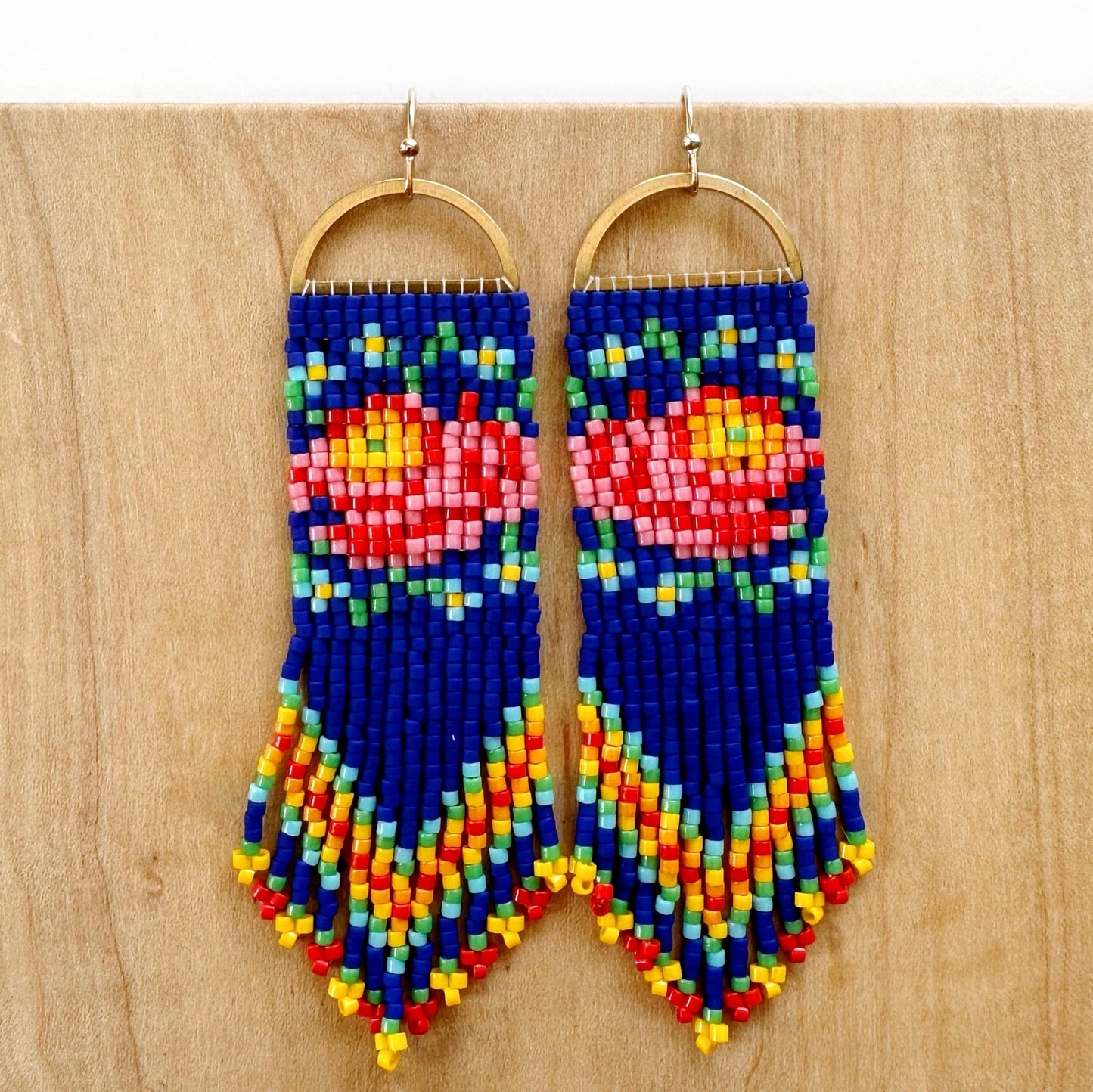 Lillie Nell Kokum Earrings in Cobalt / Brass