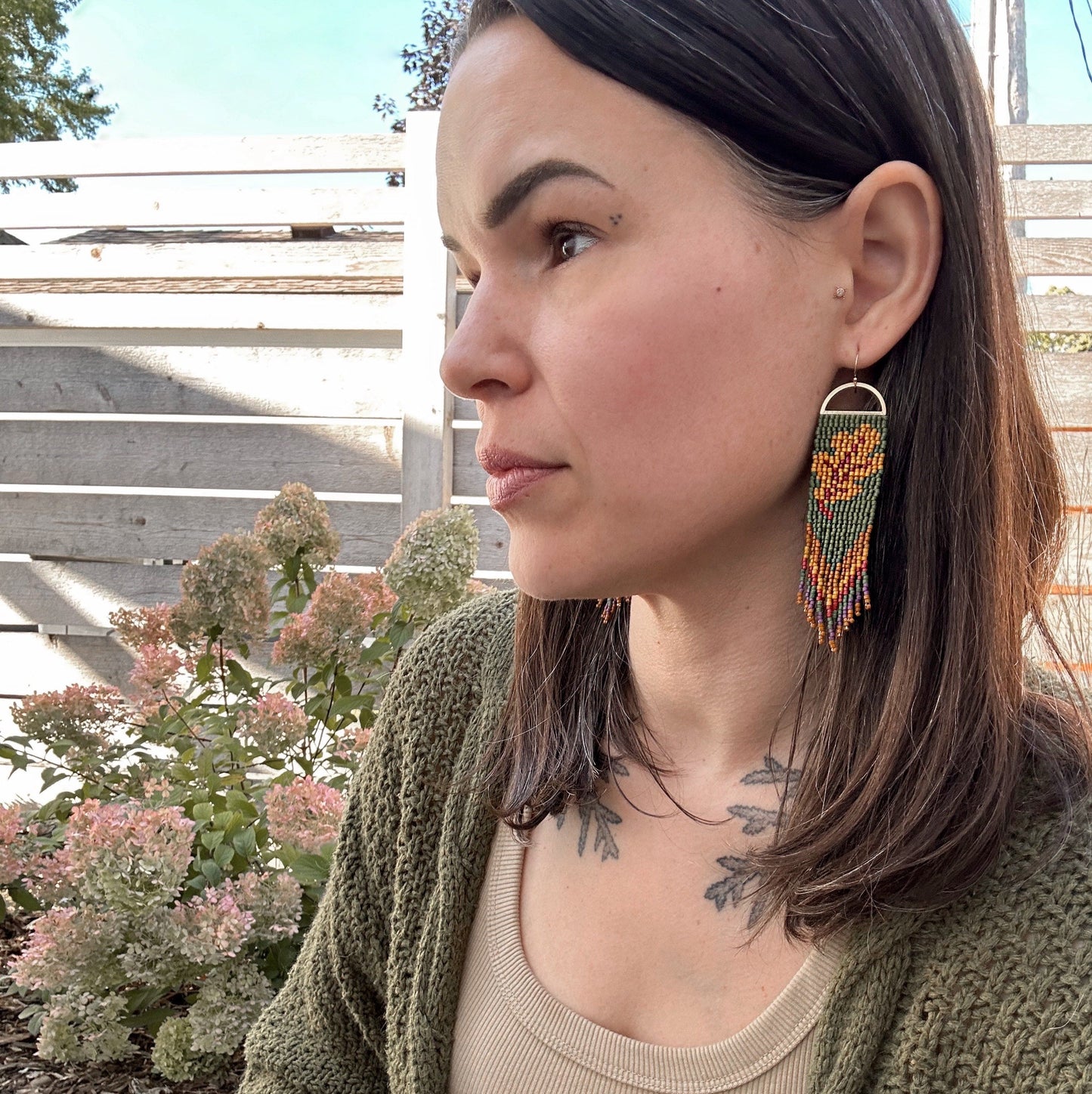 Lillie Nell Limited Fall Design - Oak Earrings in