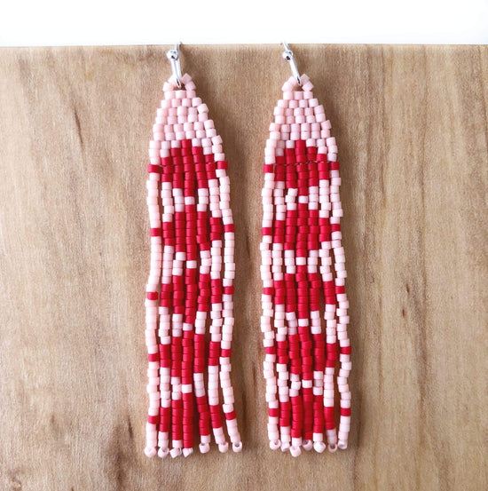 Load image into Gallery viewer, Lillie Nell Pokni Earrings in Blush + Cherry

