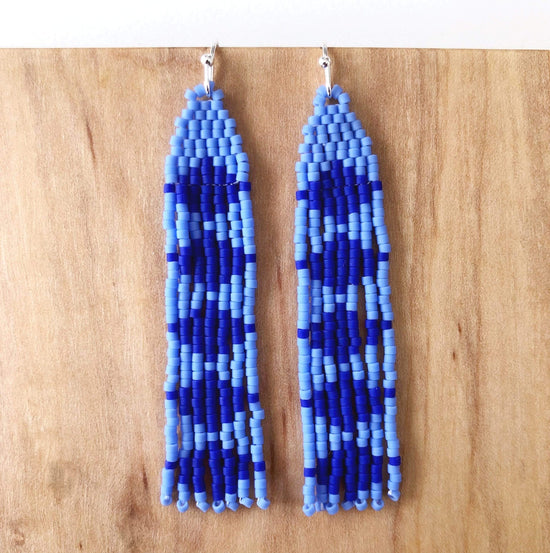 Load image into Gallery viewer, Lillie Nell Pokni Earrings in Cornflower + Cobalt
