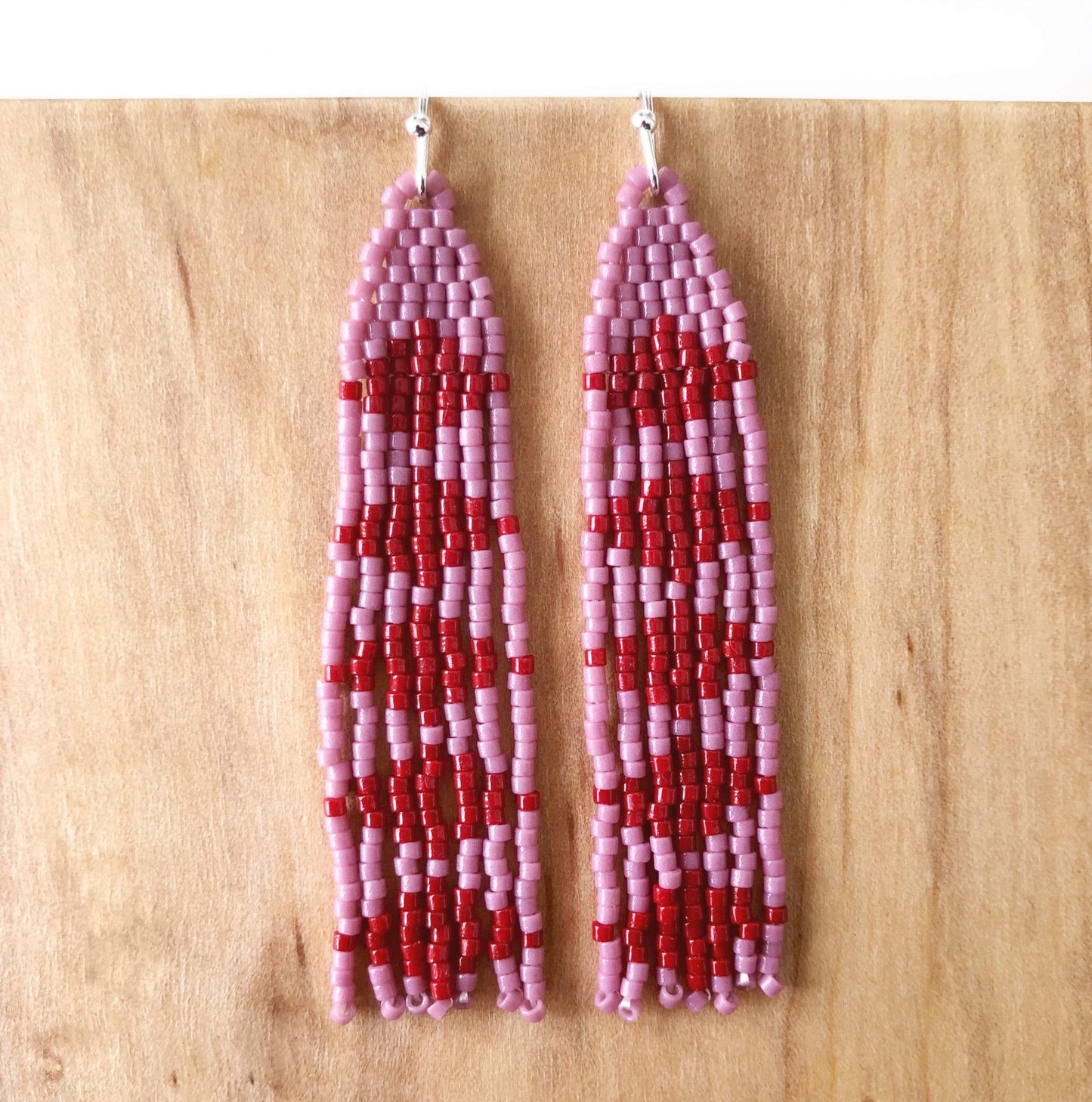 Load image into Gallery viewer, Lillie Nell Pokni Earrings in Hydrangea + Brick
