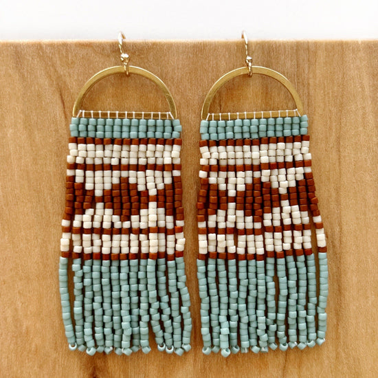 Load image into Gallery viewer, Lillie Nell Sinti Earrings in Sage + Tobacco
