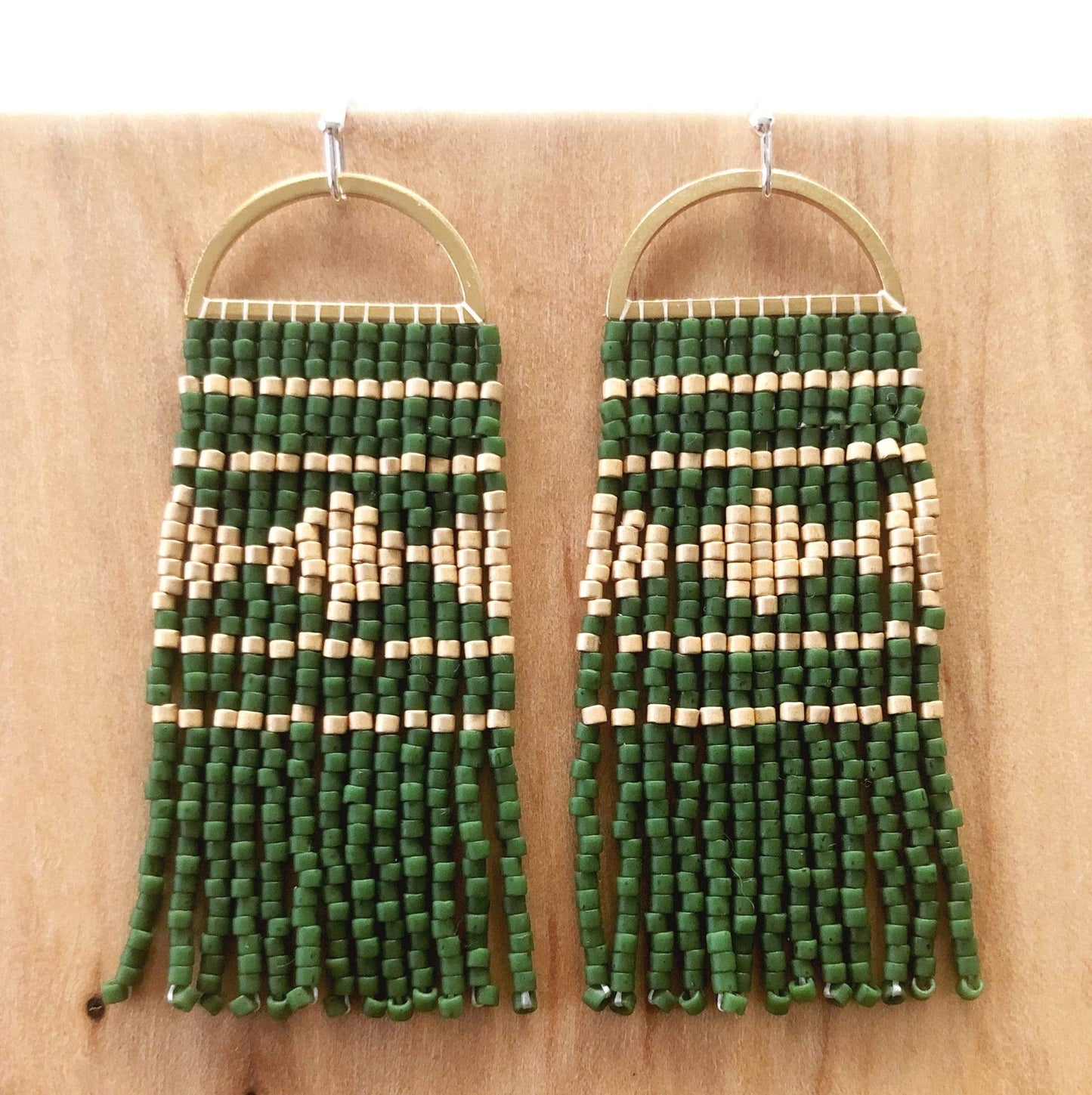 Load image into Gallery viewer, Lillie Nell Sinti Earrings in Spruce + Gold
