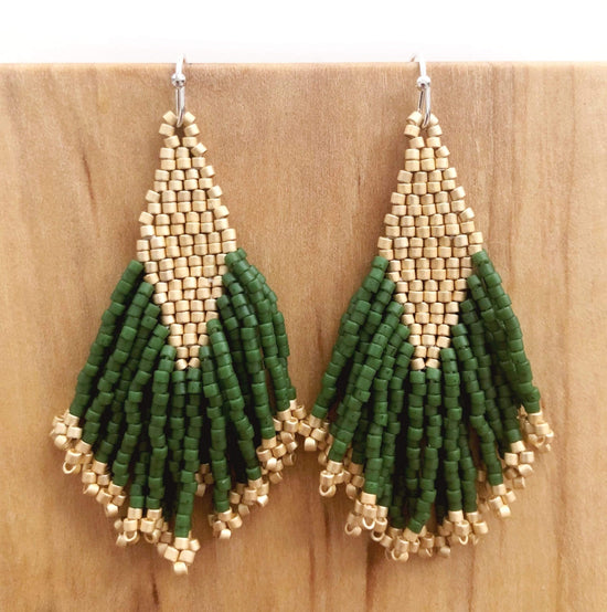 Load image into Gallery viewer, Lillie Nell Sokko Hasimbish Earrings in Spruce
