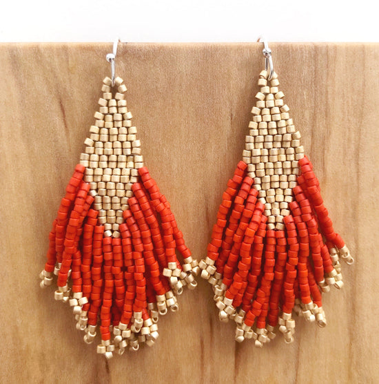 Load image into Gallery viewer, Lillie Nell Sokko Hasimbish Earrings in Vermillion
