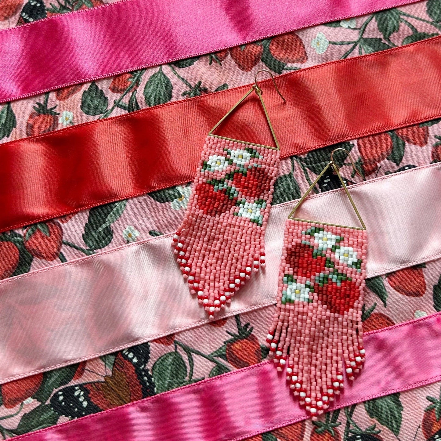 Lillie Nell Strawberry Princess Ribbon Skirt + Earrings Set Skirts in