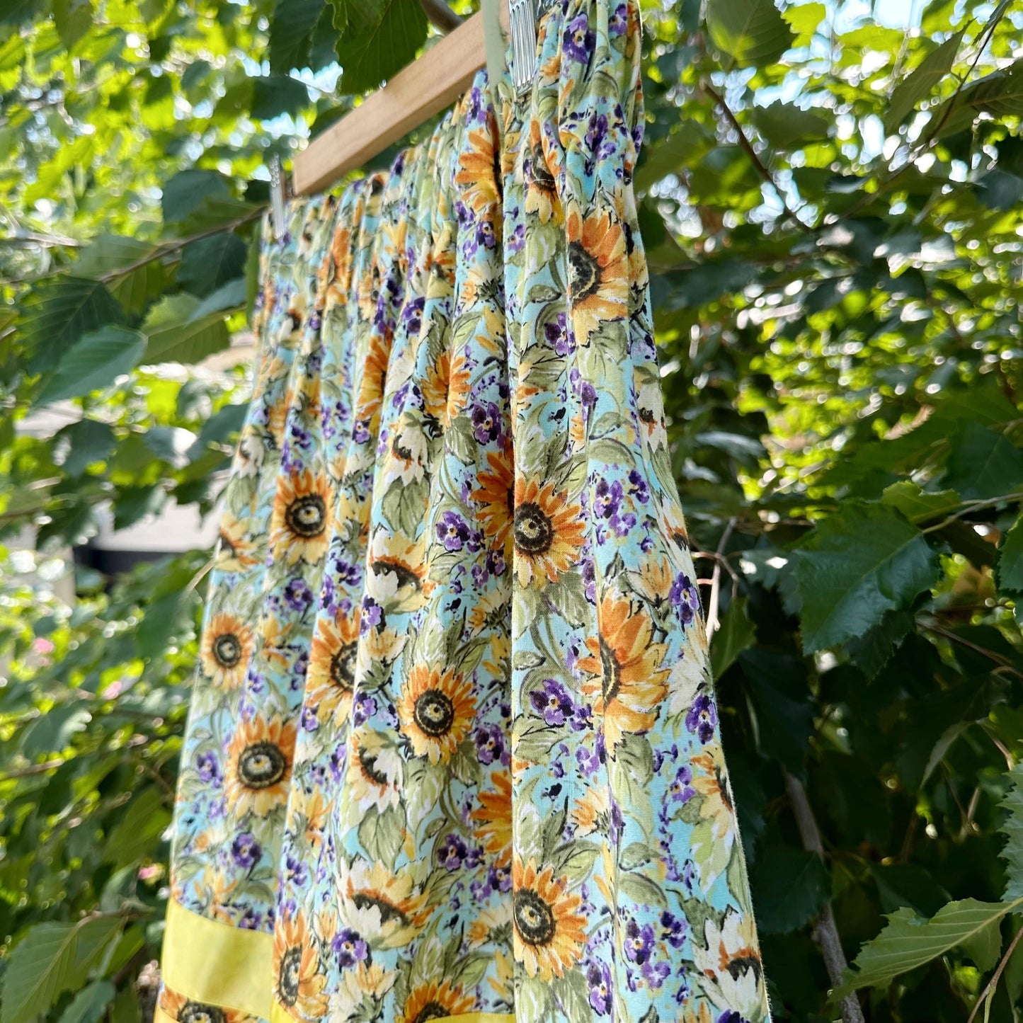 Lillie Nell Sunflower Tea Length Ribbon Skirt + Earrings Set Skirts in