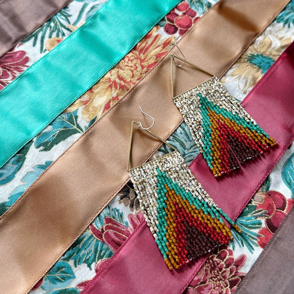 Winter Chrysanthemum Ribbon Skirt + Earrings Set – Lillie Nell